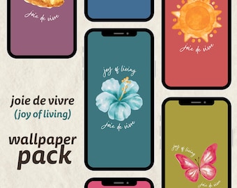 Watercolor Phone Wallpaper Pack, Minimalist Lock Screen Designs (Digital Download)