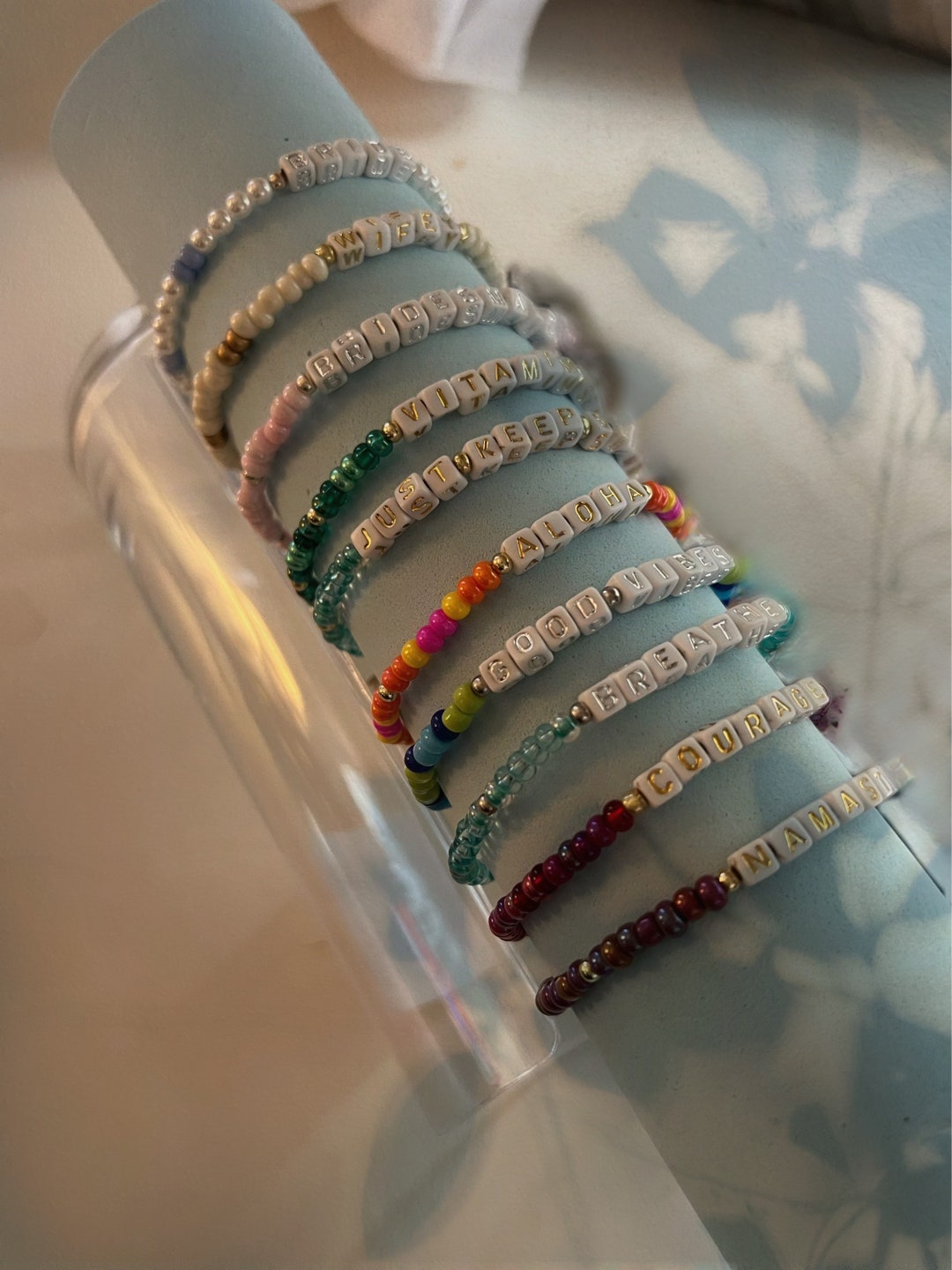 Customizable Letter Bead Bracelets - Etsy