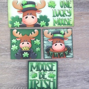 PAINTING INSTRUCTIONS ONLY - St. Patrick's Day Moose tiles