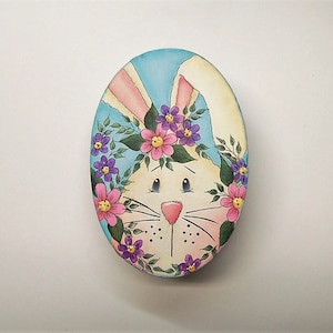 Easter Bunny Box - Trinket Box/Container - Paper Mache - Chris Haughey Design - Hand Painted - Holiday Decor