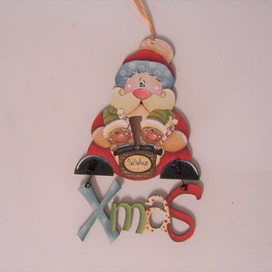 Xmas Santa  - Christmas Decoration/Tree Ornament - Designed by Paola Bassan- Hand Painted - Tree Decor