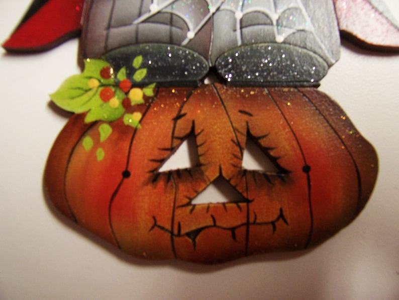 Hand Painted Wood Halloween Ornament Dracula deVine by Jamie Mills-Price