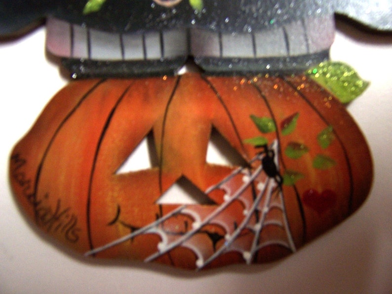 Hand Painted Wood Halloween Ornament Dracula deVine by Jamie Mills-Price