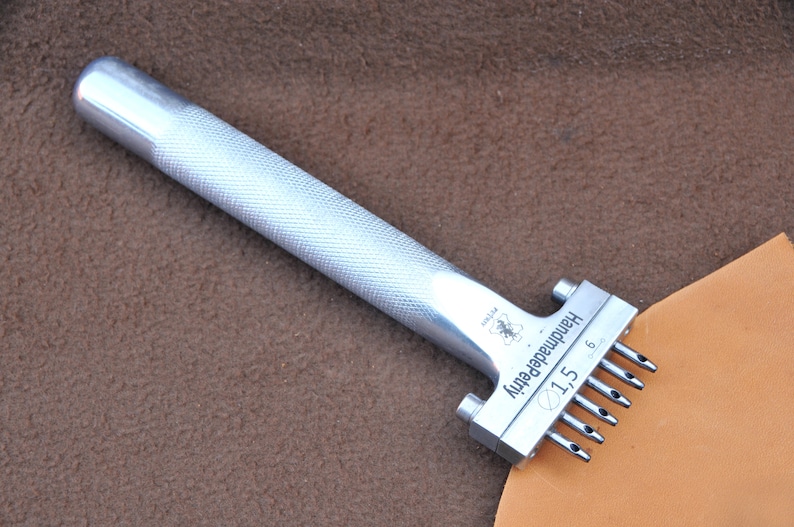 Manually Leather hole Punch tools Round 1,5 mm Hole Stitching Punch for Hand Sewing leather punch tool leather working tool P-1.5-6 image 1