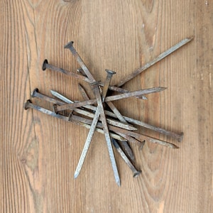 Vintage nails to create decor set of 10 pieces Blacksmith Made Nails  Colonial Restoration Nails