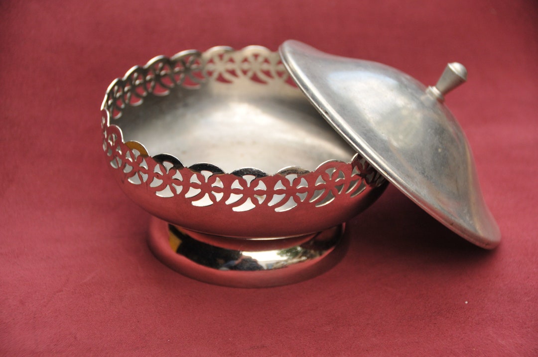 Vintage Metal Candy Dish Metal Bowl Stainless Steel Bowl Vintage