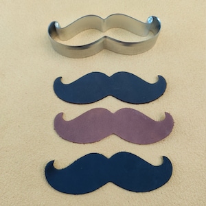 Cutter for cutting a mustache from leather