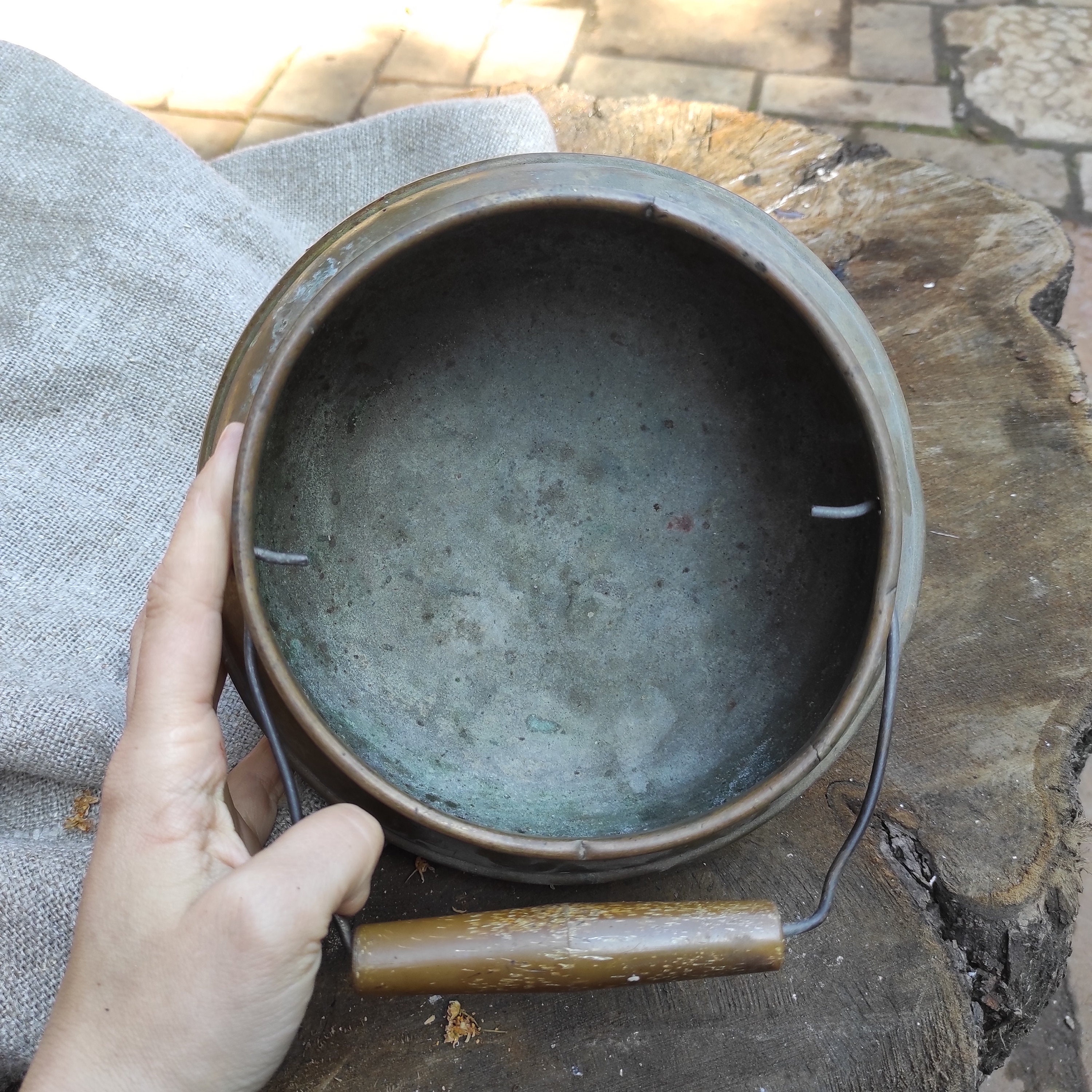 Vintage Brass Bucket With Handle Etsy UK
