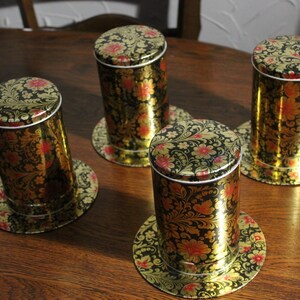 Мetal kitchen jars  set of four jars + four stands  gift for Valentines day