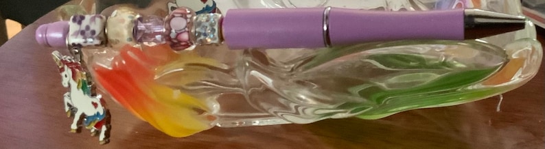 Diamond painting penball point pen beaded with beautiful unicorn charm