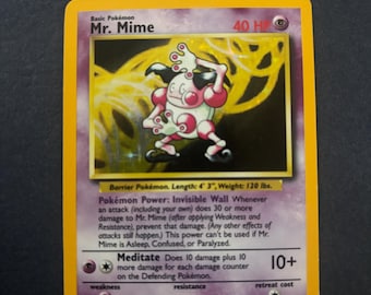mr mime holographic card value Pokmon Mr. 122/165 Reverse Holo Scarlet Psychic / 90 / Basic Card Text Mr. Mime 1999 Pokemon Jungle