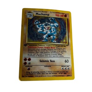 Rara carta da gioco Pokemon da collezione Vintage 1a edizione Machamp 8/102*