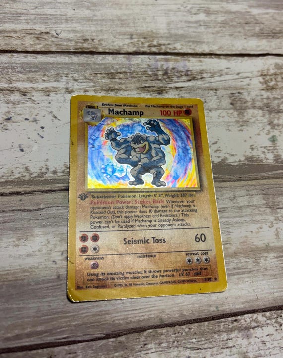 Vintage 1995, 96, 98 Nintendo Pokemon Machamp Holographic 1st