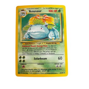 Rara carta da gioco vintage Venusaur Pokemon 15/102*, ottime condizioni, da collezione