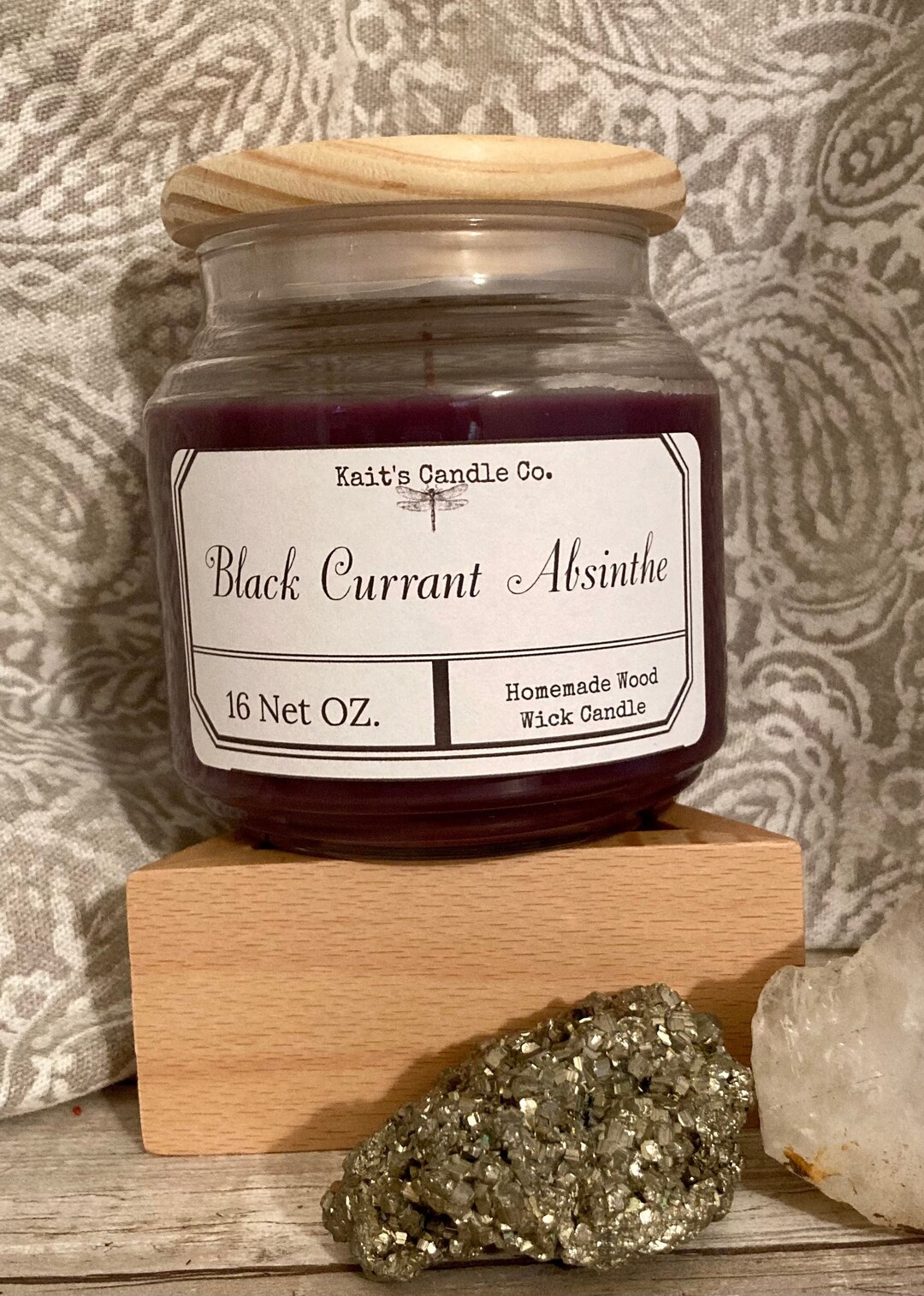 Black Currant Absinthe Wood Wick Container Candle Etsy
