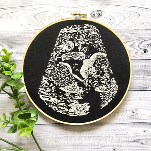 Sonogram Embroidery, Ultrasound Embroidery,  Embroidery Hoop Art, Custom Embroidery, Custom Hoop, Custom Hand Embroidery, Baby Art, Gifts,