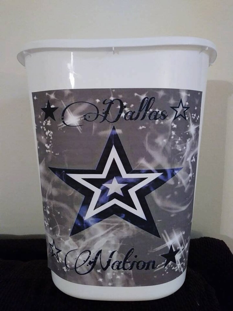 Dallas Cowboys Nation Trash Can Bathroom Laundry Man Cave Etsy