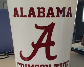 Alabama Crimson Tide Die-Cut Vinyl Trash Can Bathroom  Laundry Man Cave NFL Football Men's Gift