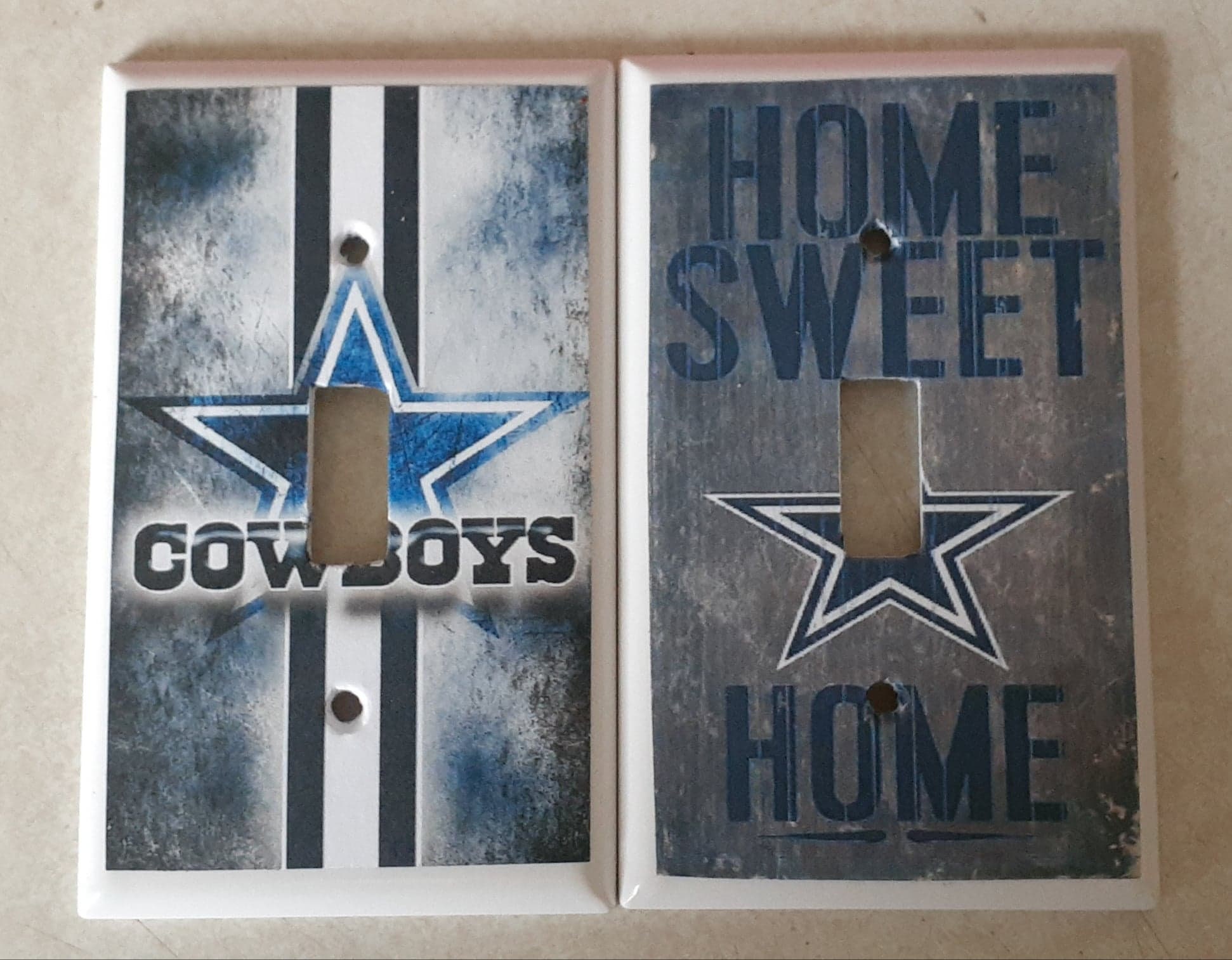 DALLAS COWBOYS FOOTBALL TEAM TRIPLE LIGHT SWITCH WALL PLATES GAME ROOM ART  DECOR