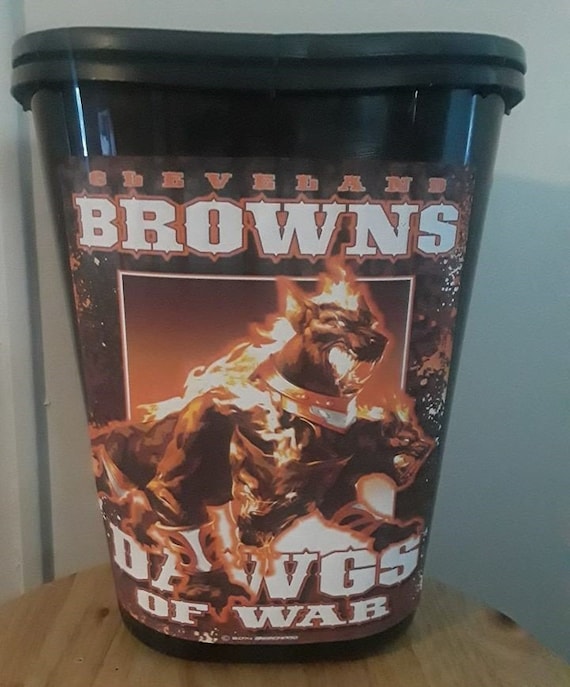 Cleveland Browns Trash Can Bathroom Laundry Man Cave Nfl Etsy