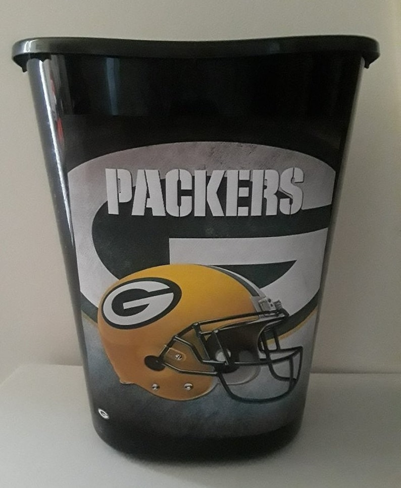 Green Bay Packers Trash Can Bathroom Laundry Man Cave NFL Etsy