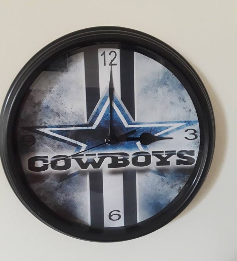 Dallas Cowboys Wall Clock Office Fathers Day Bedroom Man Cave Men's Gift image 1