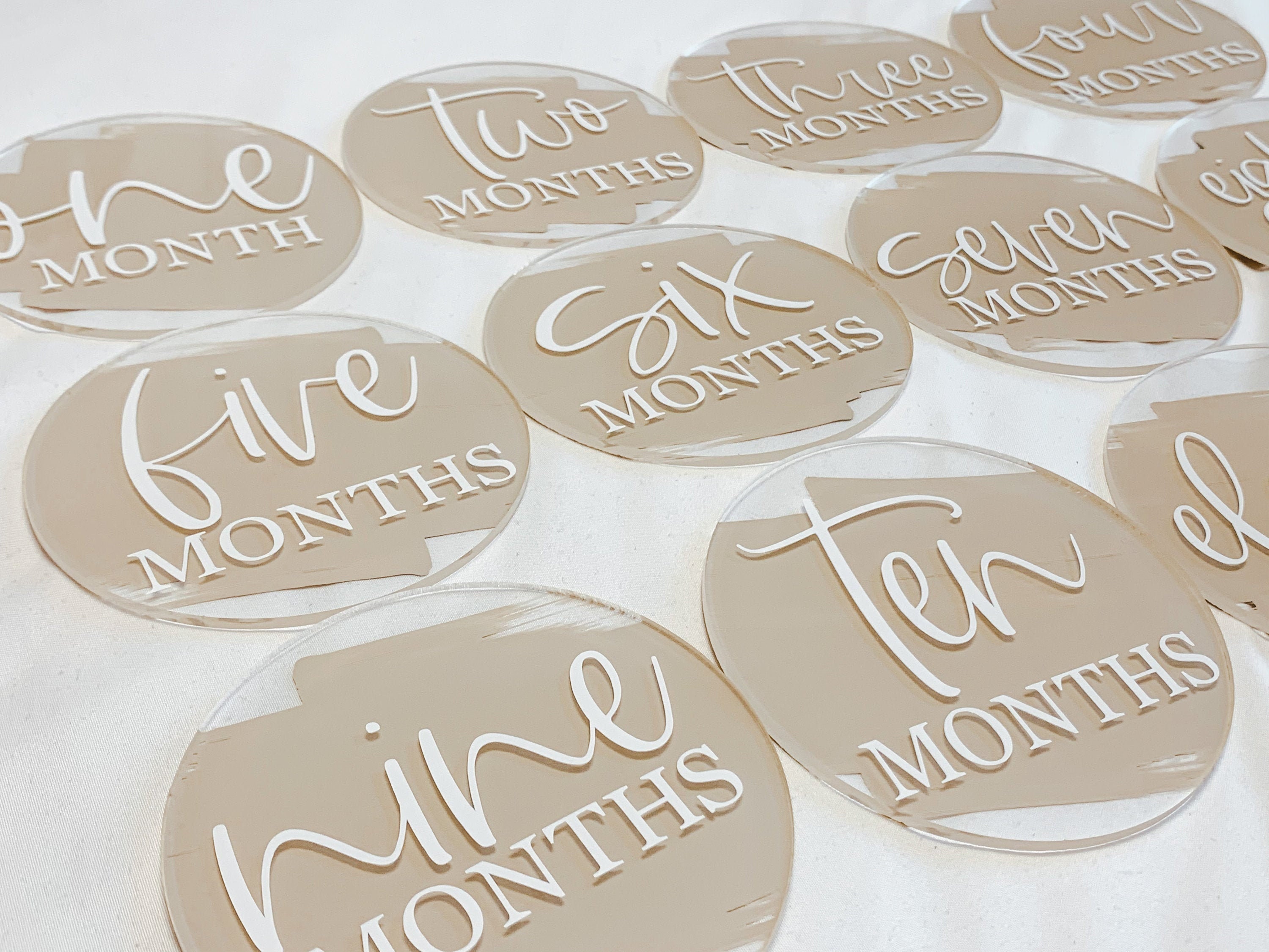 Baby Milestone Acrylic Rounds, First Year of Life – Adorning Oaks