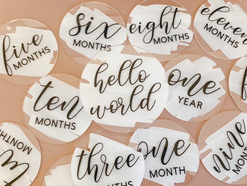 Acrylic Baby Milestone Cards Baby Milestone Rounds 12 Etsy