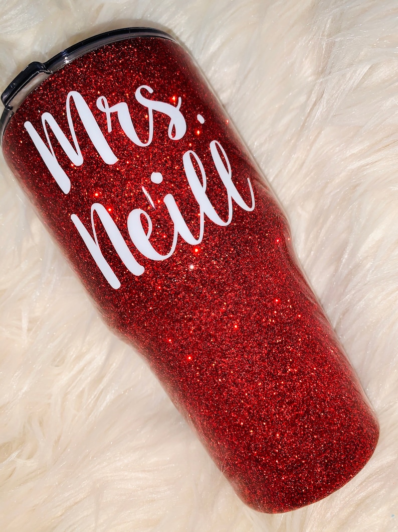 Red Tumbler Tumbler Personalized Glitter Tumbler Tumbler Etsy