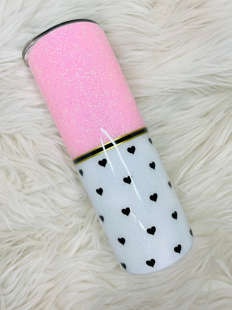 Kate Spade Tumbler Light Pink Glitter Tumbler White Tumbler Etsy