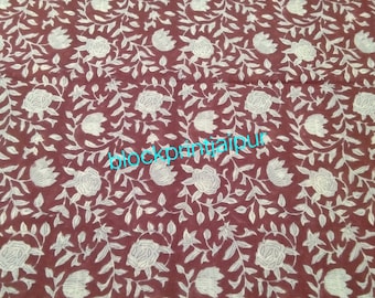 Hand Blok Print Katoenen Losse Stof, katoenen blok print stof, voile katoen stof, jaipuri bedrukte stof, Indiase katoenen blok print stof