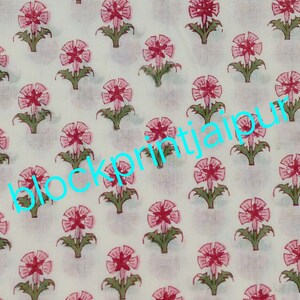 Hand Block Print Cotton Loose Fabric,cotton block print fabric,voile cotton fabric, jaipuri printed fabric, indian cotton block print fabric