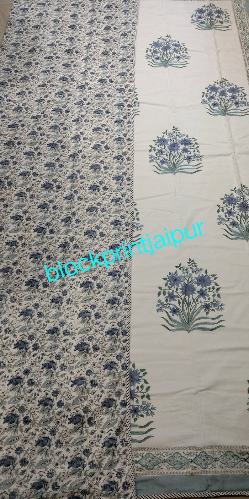 Hand block print cotton reversible quilt dohar,Summer Blanket,Co