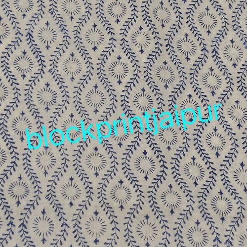 Hand block print cotton loose fabric,Cotton voile fabric,Jaipuri cotton block print fabric,Indian shops cotton fabric,Cotton fabric for dresses