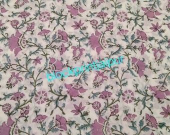 Hand Blok Print Katoenen Losse Stof, katoenen blok print stof, voile katoen stof, jaipuri bedrukte stof, Indiase katoenen blok print stof