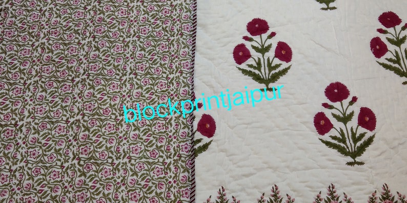 Winter Blanket Hand block print cotton reversible quilt Blanket and Throws,Cotton double bed quilt Cotton Quilt,king size cotton quilt