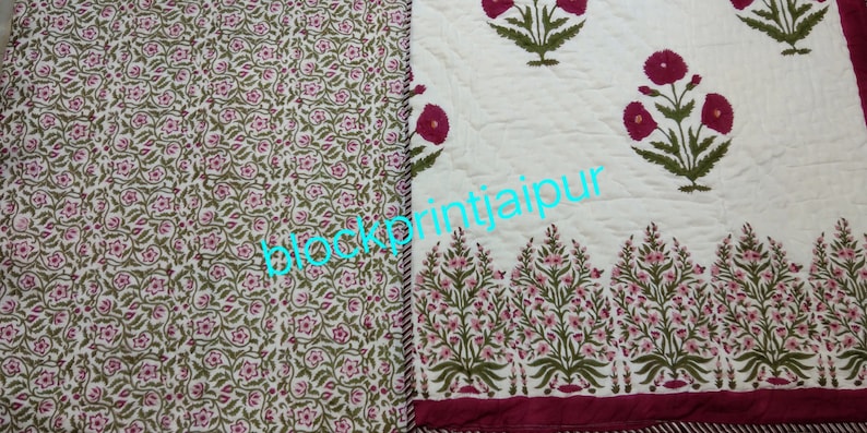 Winter Blanket Hand block print cotton reversible quilt Blanket and Throws,Cotton double bed quilt Cotton Quilt,king size cotton quilt