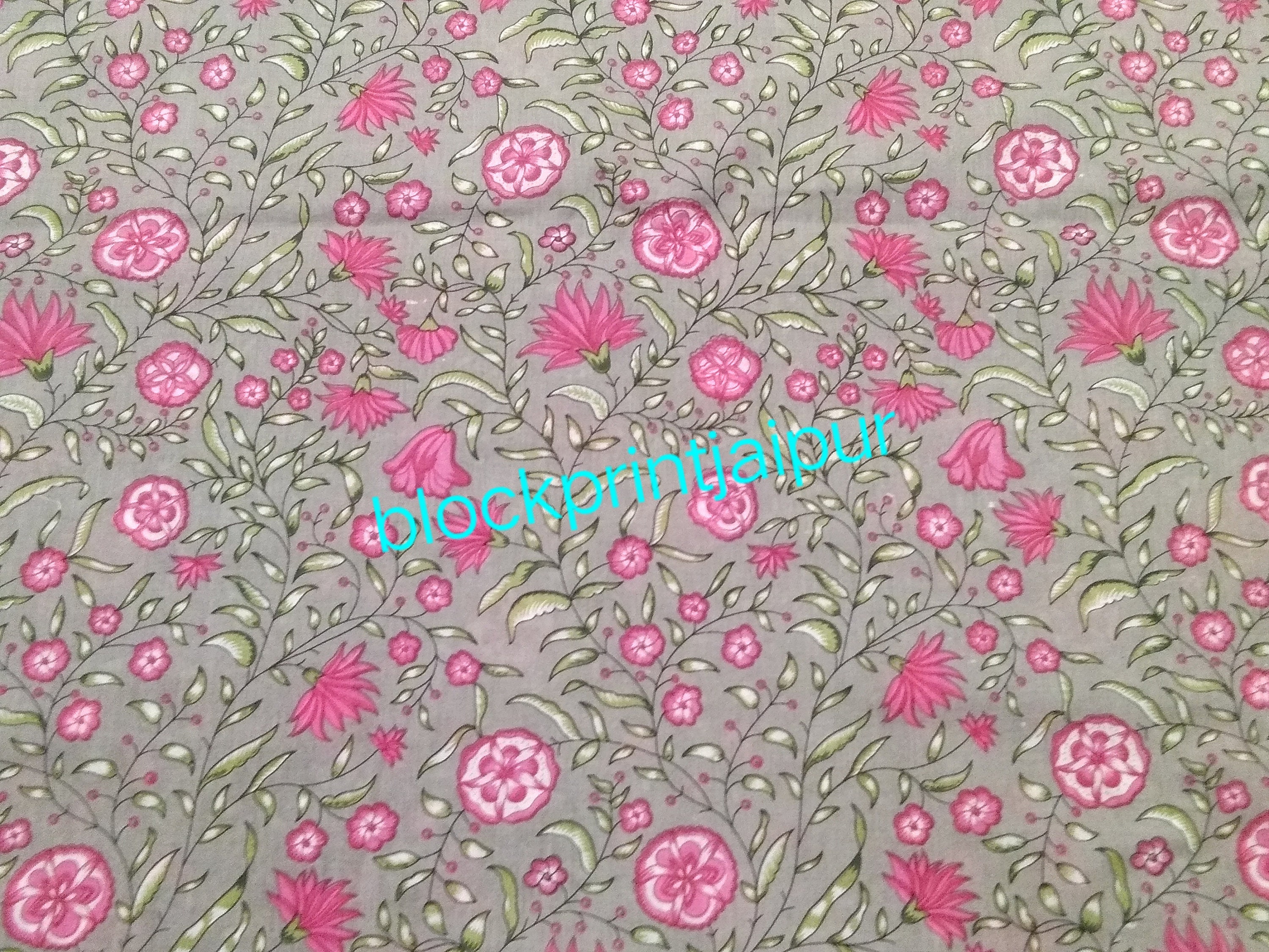Tissu Imprimé Coton Jaipuri – Motif Couronne/floral – Largeur 1,1 M – Longueur Au Choix (3 à 20 M) – Pour Vêtements, Décoration, Artisanat – 100% Coton