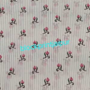 Tissu en vrac en coton imprimé bloc à la main, tissu voile en coton, tissu imprimé bloc de coton Jaipuri, tissu en coton indien, tissu en coton pour robes