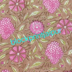 Tissu lâche lâche de coton d'impression de bloc de main, tissu de voile de coton de coton, tissu d'impression de coton de Jaipuri, tissu indien de coton, tissu de coton pour des robes