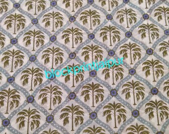 Hand Blok Print Katoenen Losse Stof, katoenen blok print stof, voile katoen stof, jaipuri bedrukte stof, Indiase katoenen blok print stof