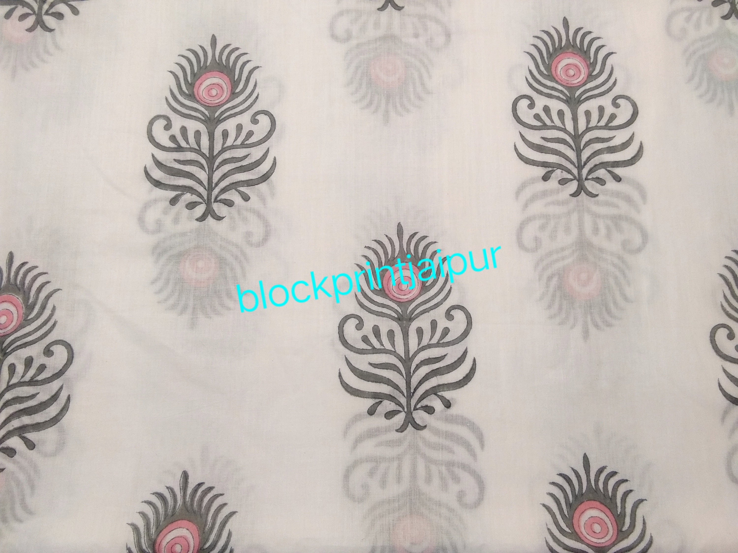 Hand block print cotton loose fabric,Cotton voile fabric,Jaipuri cotton block print fabric,Indian cotton fabric,Cotton fabric for dresses