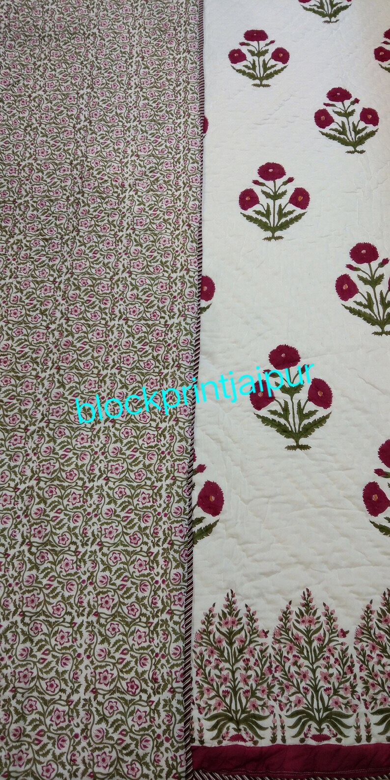 Winter Blanket Hand block print cotton reversible quilt Blanket and Throws,Cotton double bed quilt Cotton Quilt,king size cotton quilt