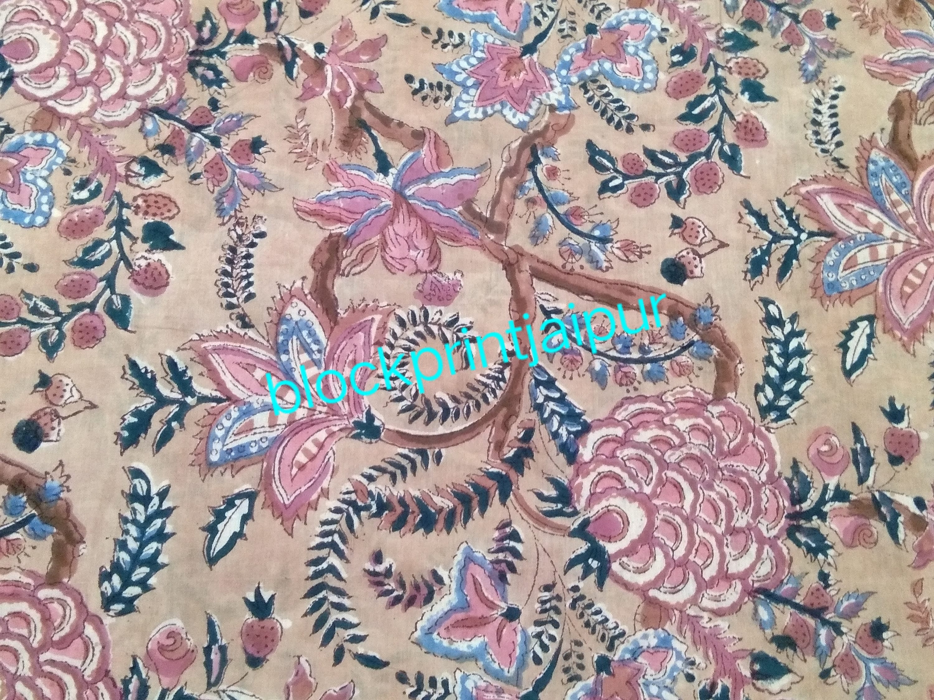 Hand Block Print Cotton Loose Fabric,cotton Voile Fabric,jaipuri Cotton