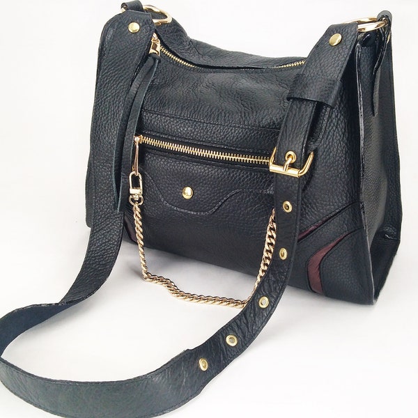 Shoulder bag Black purse Shoulder purse Leather purse Woman purse Leather handbag  Decelyne Black