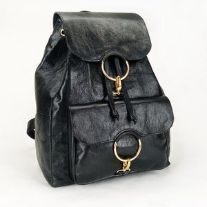 Sac à main noir, sac pour femme, sac à dos en cuir, sac fait main, grand sac à main en cuir, Nelya Black