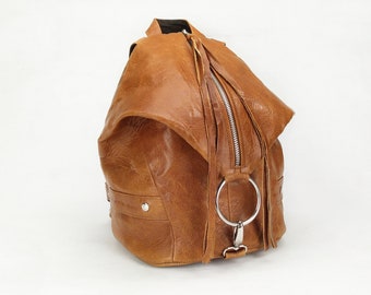 Leather backpack Brown backpack Woman backpack Backpack purse Leather backpack purse Leather backpack woman Vintage leather backpack Zoey