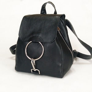 Monedero negro, Bolso de piel, Monedero de piel, Bolso monedero, Monedero de mujer, Mandelyn2 Negro