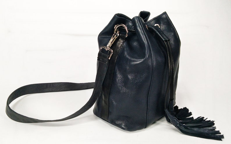 Women backpack Convertible backpack Leather backpack Blue backpack Leather purse Women crossbody bag Leather bucket bag Leather bag Purse