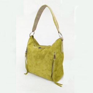 Shoulder purse Leather shoulder bag Leather hobo bag Leather hobo purse Green leather purse Shoulder bag Hobo bag Handmade bag Green purse